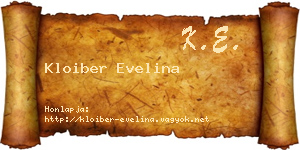 Kloiber Evelina névjegykártya